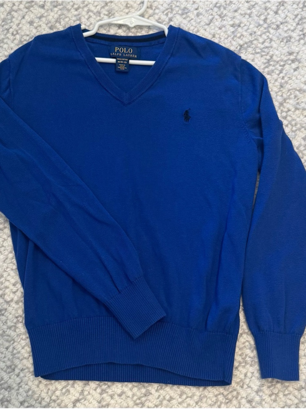 Polo by Ralph Lauren V-Neck Sweater in Royal/Deep Blue